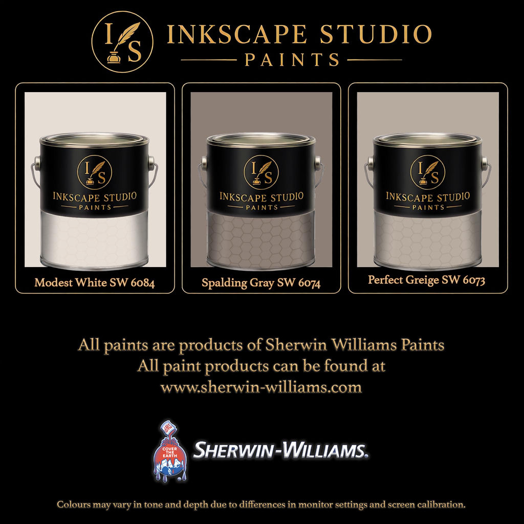 The image is an advertisement for Sherwin Williams paints, featuring three different paint cans with the company's logo.