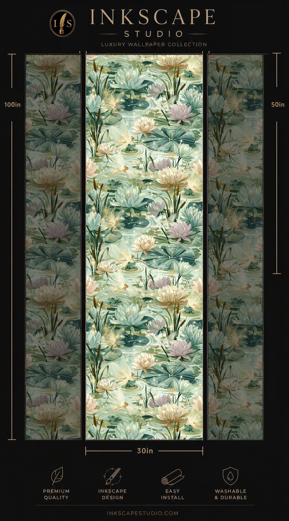 The image is a collage of three vertical images, each depicting a different scene with a similar color scheme and pattern. The images are arranged in a vertical format, with the tallest image on the left and the shortest on the right. The images showcase a variety of natural elements, including flowers, plants, and water, creating a harmonious and visually appealing composition.