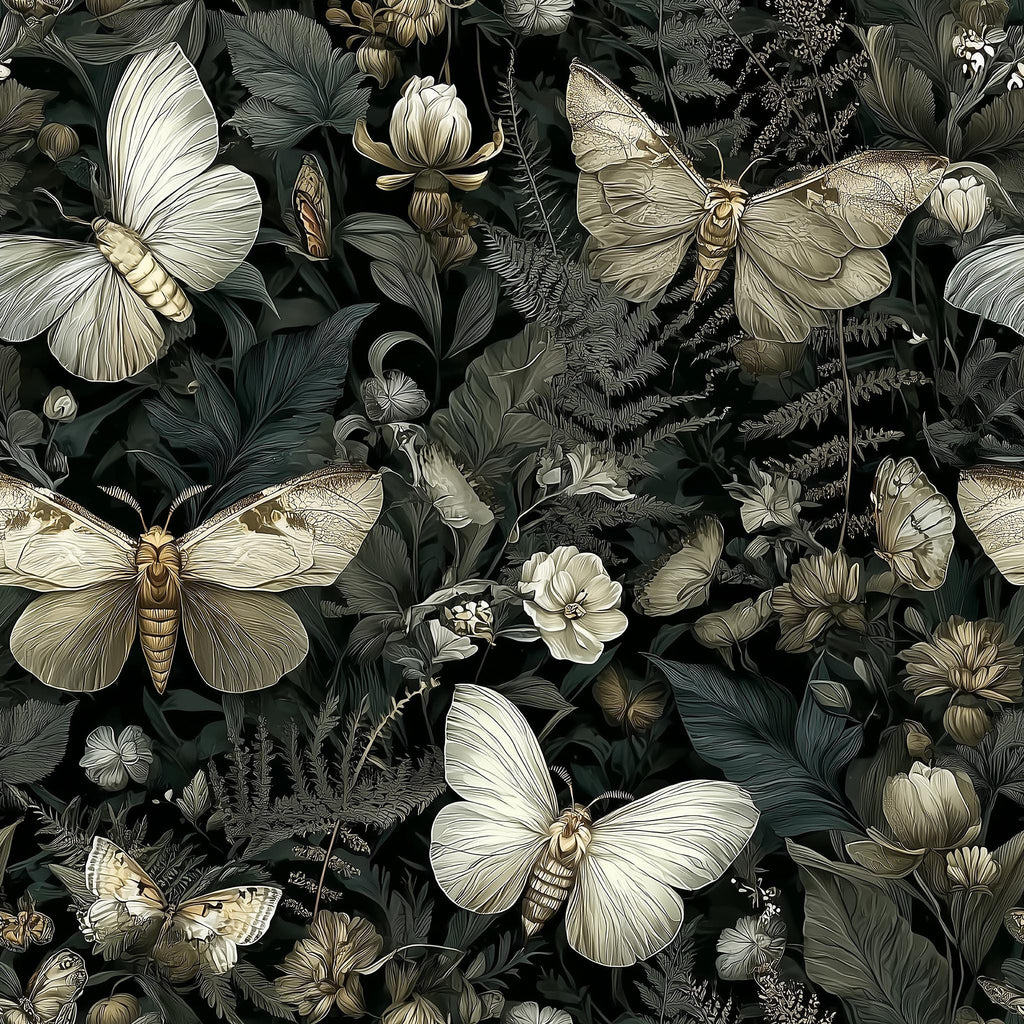 The image is a collage of various butterflies and flowers, creating a lush and vibrant scene.